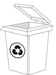 papelera reciclaje blanca