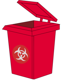papelera reciclaje rojo